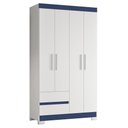 Ver imagem 1 de Guarda Roupa Solteiro Olímpia 4 Portas 2 Gavetas Quadriflex Branco/azul - Móveis Albatroz