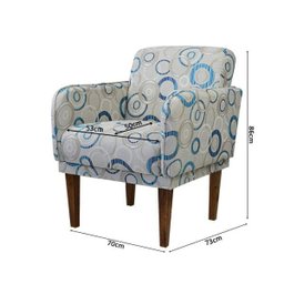 Poltrona com estampa circulares Vila Rica Atraente Cinza - 4