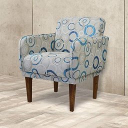 Poltrona com estampa circulares Vila Rica Atraente Cinza - 2