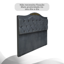 Ver imagem 3 de Cabeceira de Cama Solteiro Capitone Provençal Detalier Suede Cinza 120 Rbl