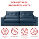 Ver imagem 7 de Sofá Retrátil Reclinável 210 cm Malta Linho Índigo Yescasa