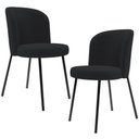Ver imagem 1 de Kit 2 Cadeiras Sala de Jantar Estofada Gavi L02 Bouclê Preto - Lyam Decor