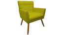 Ver imagem 2 de Poltrona Decorativa Onix Couro Amarelo Pés Madeira Mz Decor