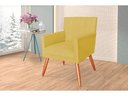 Ver imagem 3 de Poltrona Decorativa Onix Couro Amarelo Pés Madeira Mz Decor