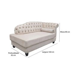 Recamier Chaise Vega com Strass Tcs 358 Pf Móveis - 5