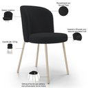 Ver imagem 4 de Cadeira para Sala de Jantar Cozinha Estofada Gavi Arena L02 Bouclê Preto - Lyam Decor