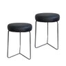 Kit 2 Banqueta Banco Aço Baixa Cozinha Bar Balcão Mesa 50cm:preto - 1