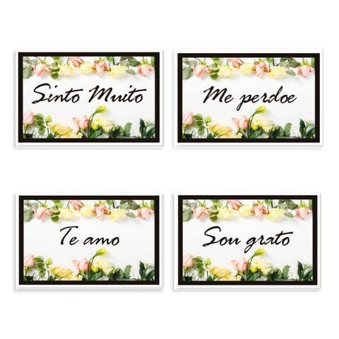 Kit 4 Placa Decorativa Quadro Oração Ho'oponopono 20 X 30 Cm