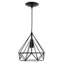 Ver imagem 1 de pendente aramado poptem diamante grande preto metal 23cm sala lustre metal sala