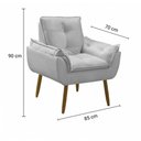 Ver imagem 4 de Sofá Conjunto Poltrona e Sofá Pequeno 2 Lugares Fixo 140cm Cinza