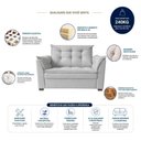 Ver imagem 5 de Sofá Conjunto Poltrona e Sofá Pequeno 2 Lugares Fixo 140cm Cinza