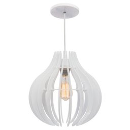 pendente lótus poptem branco lustre luminária 30cm sala - 1