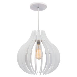 pendente lótus poptem branco lustre luminária 30cm sala