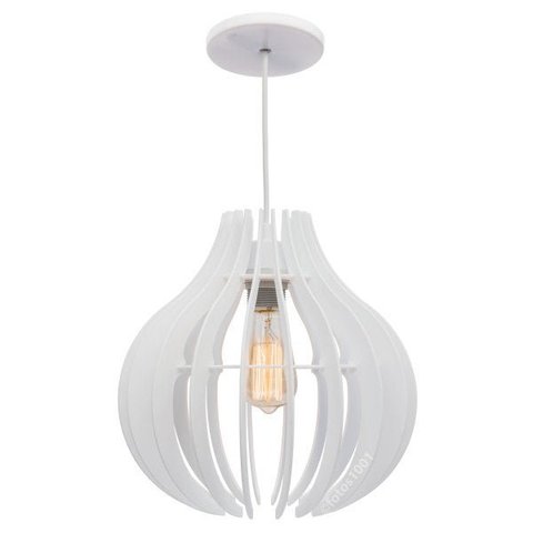 pendente lótus poptem branco lustre luminária 30cm sala