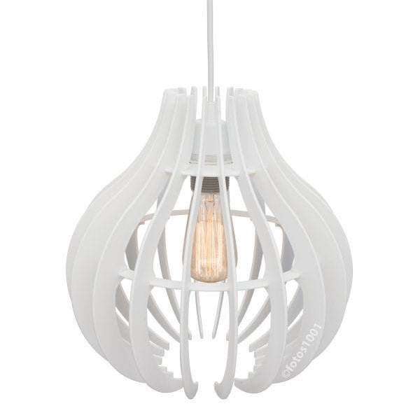 pendente lótus poptem branco lustre luminária 30cm sala - 2