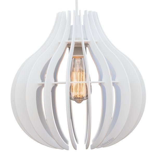 pendente lótus poptem branco lustre luminária 30cm sala - 5