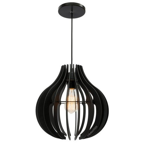pendente lótus poptem preto lustre luminária 30cm sala