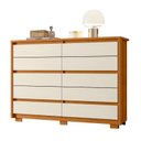 Ver imagem 4 de Guarda Roupa Casal Doble com Espelho 06 Portas e Cômoda Duetto 10 Gavetas Cinamomo Off White - Mó