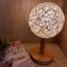 Abajur Luminaria Madeira Decorativa Base Mesa Globo Luz Bivolt Quarto Ab Midia Al55010 - 3