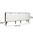 Ver imagem 2 de Balcão Aparador Buffet Retrô 6 Portas Com Pés Palito Castan