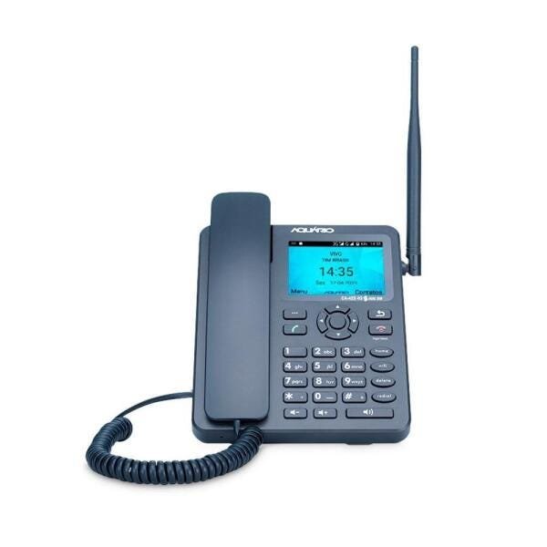 Telefone Celular Rural Fixo Aquario Ca-42S, 4G, Wi-Fi, Android - Preto
