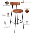 Ver imagem 4 de Banqueta Alta Bar Cozinha Sala De Jantar Estrutura Em Aço Milão L02 Couríssimo Camel - Lyam Decor