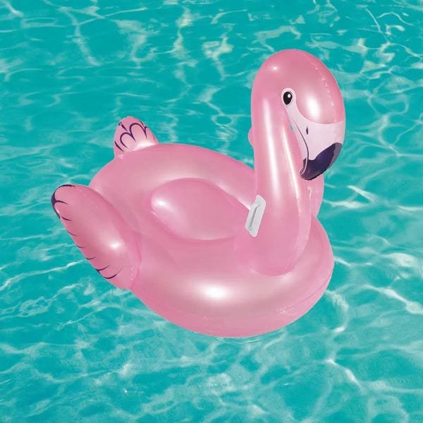 Boia inflável de flamingo Bestway individual na medida de 1,27 x 1,27m para crianças - 5