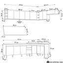 Ver imagem 4 de Armário de Cozinha Modulado de Canto 8 Peças Cp26 Balcão com Tampo Castanho/cinza - Lumil Lumil Móve