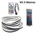 Ver imagem 4 de Kit Mangueira Fita Led Digital 2811 Rgb Perfil Flexivel Colmeia 5 Metros 24v Ip67 + Fonte