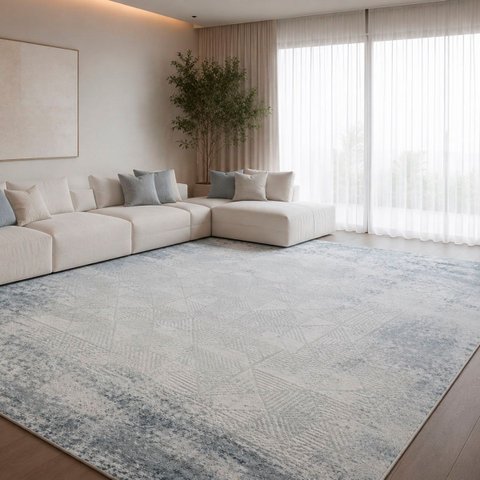 Tapete para Sala Refúgio 5 Grey Navy 2,50X3,00 - Cozy Home