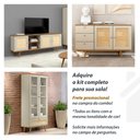 Ver imagem 6 de Rack com Painel Ripado e Prateleira 200cm para Sala 100% Mdf Cor:louro e Luna com Preto