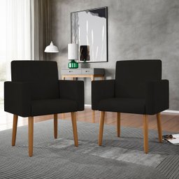 Poltrona Decorativa - Cadeira Escritório - Black Friday Cor:preta; - 2
