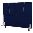Ver imagem 1 de Cabeceira Cama Box Casal Queen Size Amber 160cm Estofada Veludo Azul Marinho - Desk Design