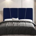 Ver imagem 7 de Cabeceira Cama Box Casal Queen Size Amber 160cm Estofada Veludo Azul Marinho - Desk Design