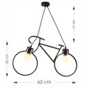 Ver imagem 7 de Lustre Pendente Preto Fosco Minimalista Moderno Bike Bocal E27 Bivolt Para Áreas iINternas e Externa