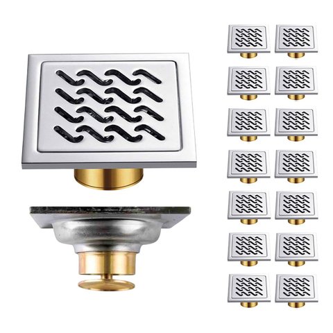 Ralo Inox 10x10 Kit 14 Uni Anti Odor Anti Inseto Banheiro Quintal Terraço Lavabo Duravel Higienico R