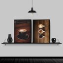 Ver imagem 1 de Kit 2 Quadros Rústicos Fotografias Cafés 24x18cm:Madeira branca