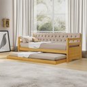 Ver imagem 1 de Sofá Cama Verona 1 Lugar Capitonê 195cm Bege