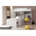 Ver imagem 5 de Beliche Multifuncional Office New (cama+escrivaninha de Cpu+baú+nicho+prateleiras) Grafite/jatob