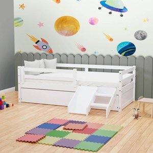 Bicama Solteiro Slim Rb e Mini Escada/escorregador Branco Housin