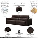 Ver imagem 3 de Sofá Decorativo Monica 3 Lugares Sala de Estar 252cm Reclinável e Retrátil Couro Marrom Capuccino G4
