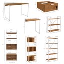 Ver imagem 2 de Conjunto Completo para Escritório 7 Peças com Mesa Escrivaninha Linha Industrial Kappesberg