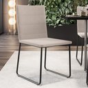 Ver imagem 2 de Cadeira Decorativa Estofada para Sala de Jantar Preto Maya L02 Bouclê Creme - Lyam Decor Decor