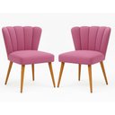 Ver imagem 5 de Kit 2 Cadeiras Decorativas para Penteadeira Quarto Mesa de Jantar Liz Rose