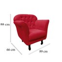 Ver mais imagens de Poltrona Decorativa Dália Veludo Vermelho