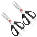 Ver imagem 1 de Kit 2 Tesouras de Cozinha 21,5cm Inox Desmontável Multiuso Culinária Preta Mundial