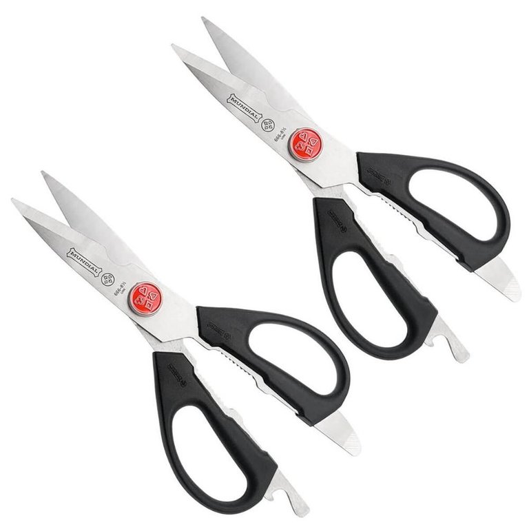 Kit 2 Tesouras de Cozinha 21,5cm Inox Desmontável Multiuso Culinária Preta Mundial Kit 2 Tesouras de Cozinha 21,5cm Inox Desmontável Multiuso Culinária Preta Mundial