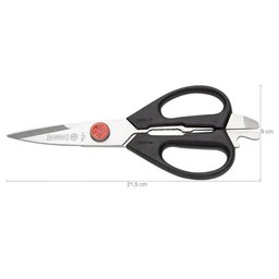 Kit 2 Tesouras de Cozinha 21,5cm Inox Desmontável Multiuso Culinária Preta Mundial - 5