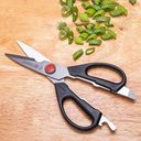 Ver imagem 2 de Kit 2 Tesouras de Cozinha 21,5cm Inox Desmontável Multiuso Culinária Preta Mundial