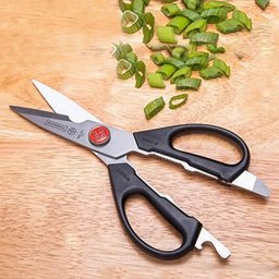 Kit 2 Tesouras de Cozinha 21,5cm Inox Desmontável Multiuso Culinária Preta Mundial - 2